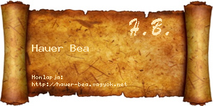 Hauer Bea névjegykártya